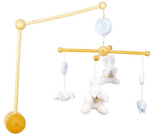 Doudou et Compagnie Mobile Musical Bois Lapin Bonbon Bleu Autres jeux d eveil Achat prix fnac